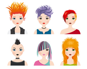 set girl avatars with punk style