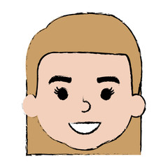 cute and little girl head vector illustration design