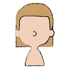 cute and little girl shirtless vector illustration design