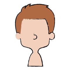 cute and little boy shirtless vector illustration design
