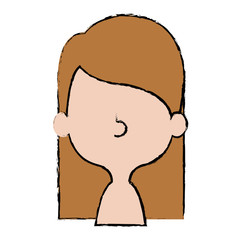 cute and little girl shirtless vector illustration design