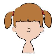 cute and little girl shirtless vector illustration design