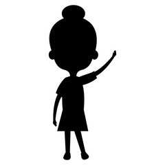 cute and little girl silhouette vector illustration design