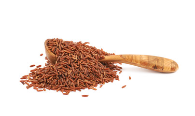 Pile of red rice isolated