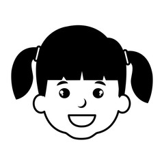 cute and little girl head vector illustration design