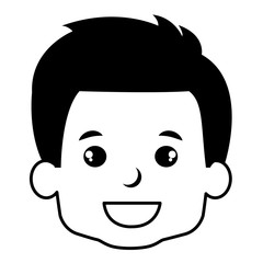 cute and little boy head vector illustration design