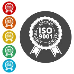 ISO 9001 certified sign icon 