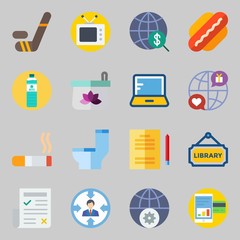 Icons set about Lifestyle. with newspaper, target and television