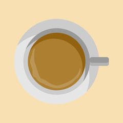 Flat Lay Cup of Coffee Illustration