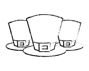 set of hat of leprechaun accessory vector illustration sketch image design
