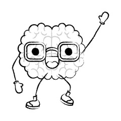 brain character expression mind intelligence neurology fun cartoon caricature comic graphic vector illustration