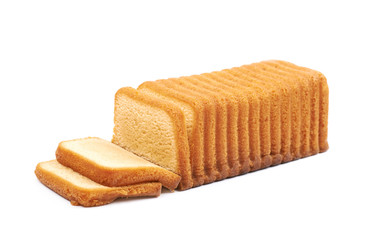 Moist butter cake isolated