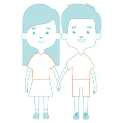 Obraz premium cute and little kids couple vector illustration design