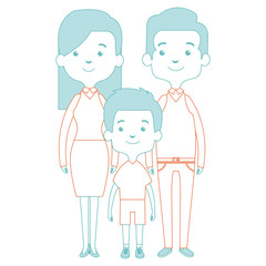 cute mother and father with son vector illustration design