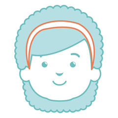 cute and little girl head vector illustration design
