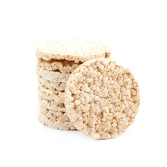 Air popped rice cakes isolated