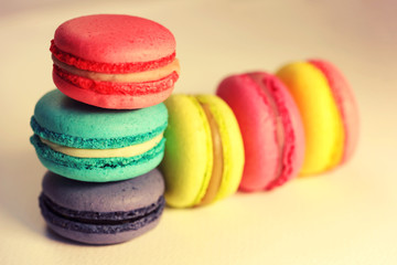 Beautiful colorful macaroons food photo