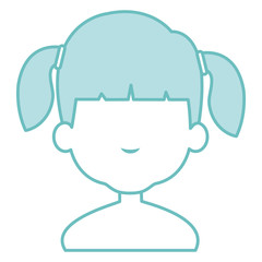 cute and little girl shirtless vector illustration design