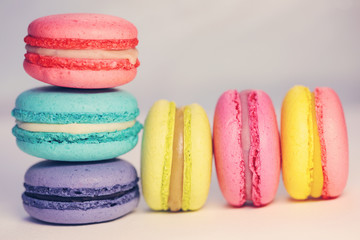 Beautiful colorful macaroons food photo