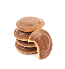 Biscuit cake with filling isolated