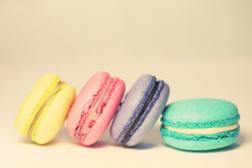 Beautiful colorful macaroons food photo