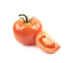 Ripe red tomato isolated