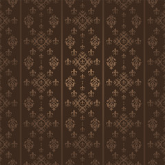 Victorian dark brown background. Decorative Wallpaper. Vintage