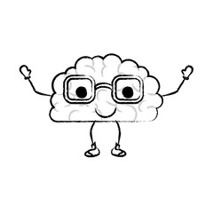  cartoon brain character expression mind intelligence neurology fun caricature comic graphic vector illustration