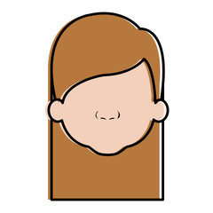 cute and little girl head vector illustration design