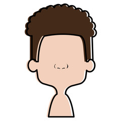 cute and little boy shirtless vector illustration design