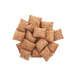 Pile of chocolate pillow cereals