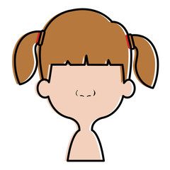 cute and little girl shirtless vector illustration design