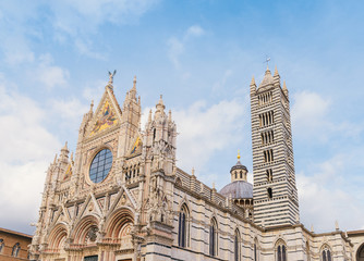 Siena Cathedral is a medieval church in Siena, Italy, dedicated from its earliest days as a Roman Catholic Marian church, and now dedicated to the Assumption of Mary