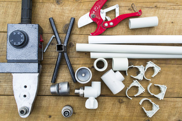 Soldering iron for polypropylene pipes.