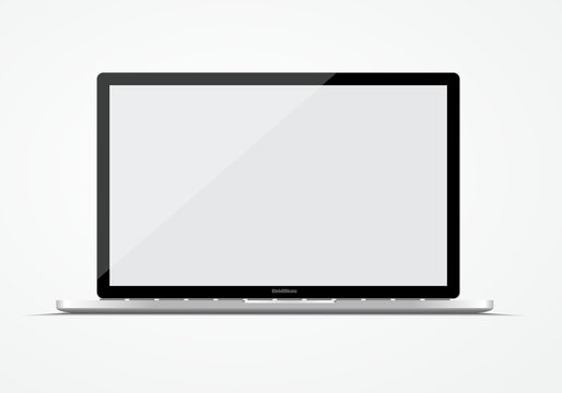 Modern open laptop isolated on white background.