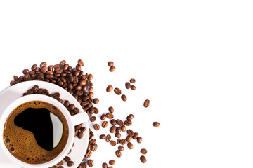 Cup of coffee on white background 