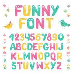 Kids alphabet with eyes and numeral