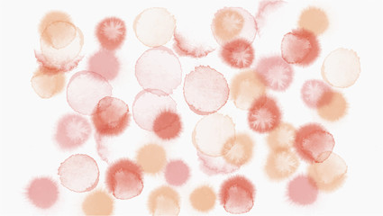 pastel tone color abstract watercolor drop vector background - strawberry tone color