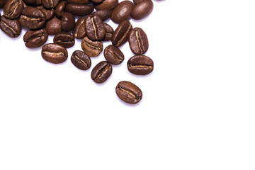 Coffee beans isolated on white background 