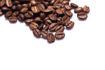 Roasted coffee beans.