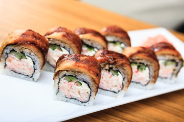 Rolls with eel