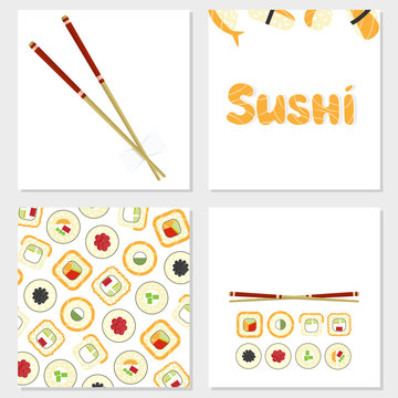 hand-drawn sushi poster design