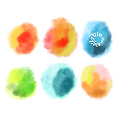 Set of six watercolor brushes.