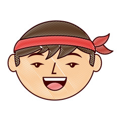 cartoon face cartoon happy chinese man vector illustration drawing design