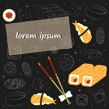 restaurant menu design sushi rolls