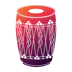 musical instrument punjabi drum dhol indian traditional vector illustration