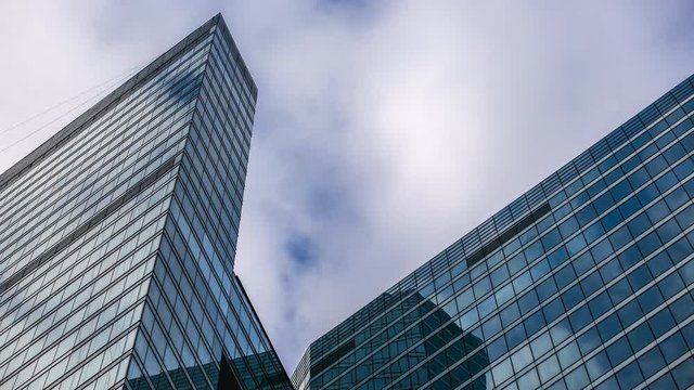 The Moscow City Skyscrapers Timelapse With Clouds