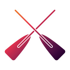 two wooden crossed boat oars sport vector illustration