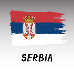Flag Of Serbia - Grunge