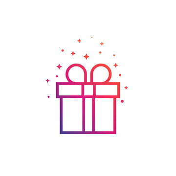 gift box vector icon, linear